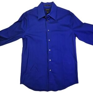 EXPRESS Men's Royal Blue Stretch Long Sleeve Button Down Dress Shirt M